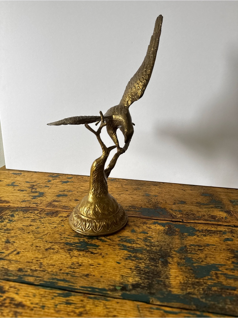 Brass Eagle Sculpture Decorative Accent - Gold